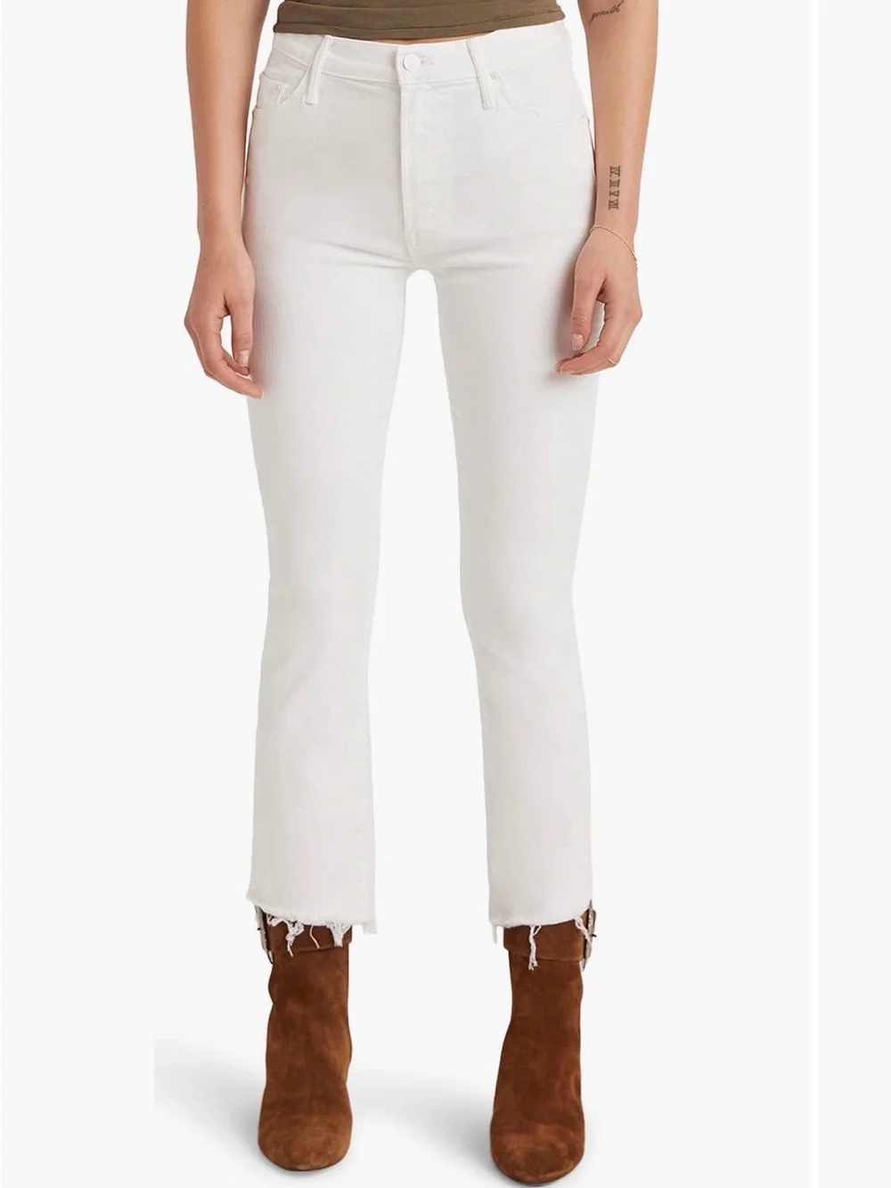 MOTHER Insider High Waist Crop Step Hem